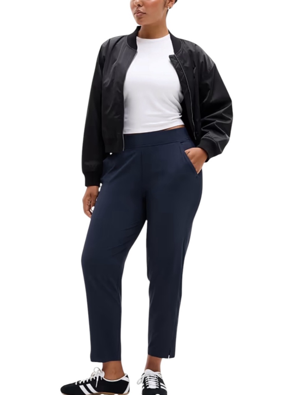 Athleta Brooklyn Mid Rise Ankle Pants in navy blue size 16 like new condition